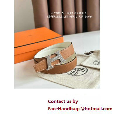 Hermes H Take Off belt buckle  &  Reversible leather strap 32 mm 12 2023